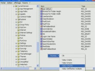 Cacher les icones du bureau via la base de registre