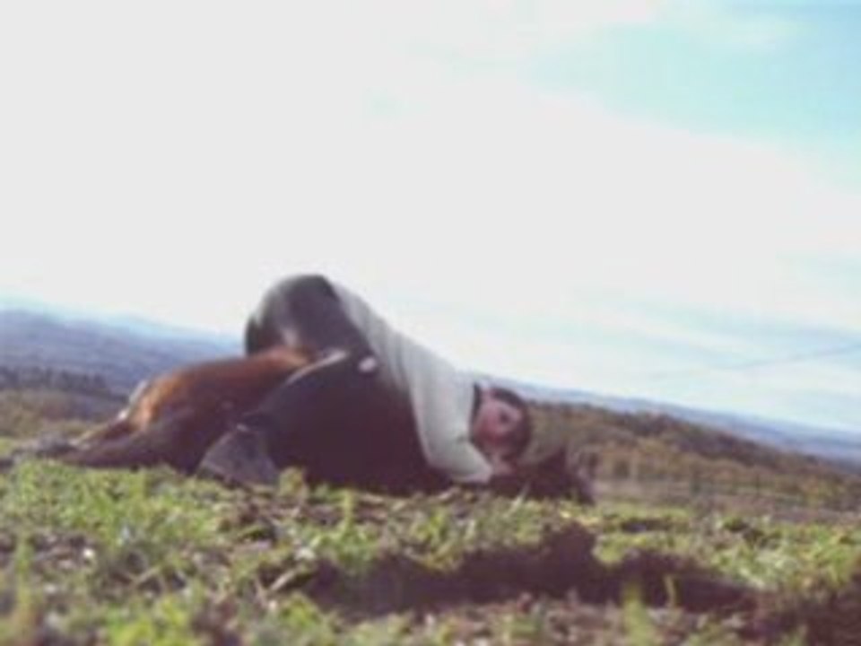 Tango et moi, un autre gros câlin, au pré =)