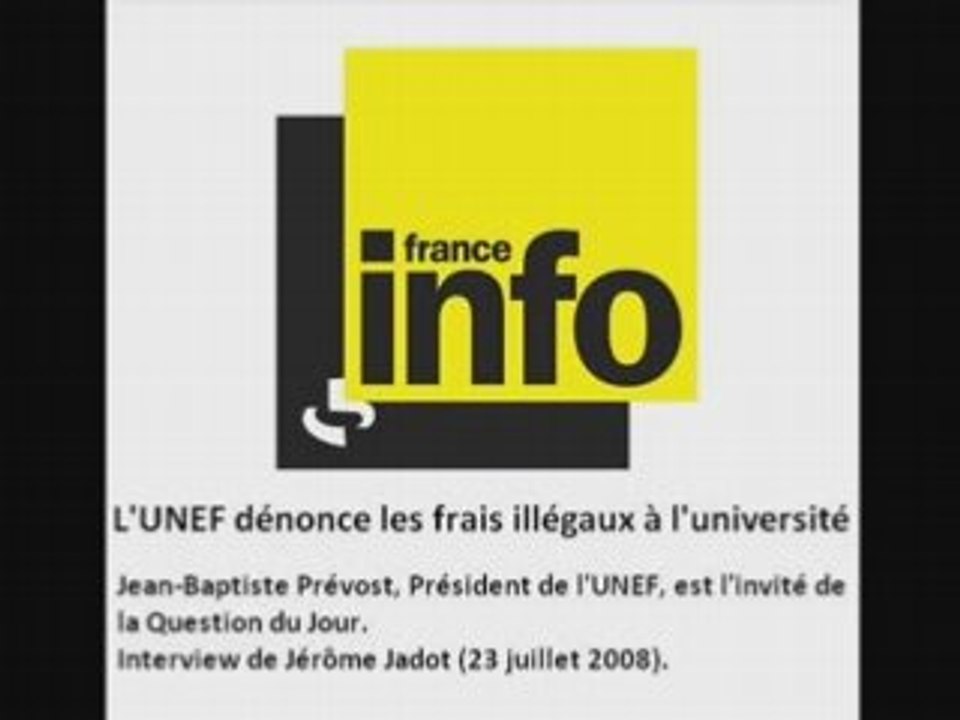 Jean-Baptiste Prévost (UNEF) dénonce les frais illégaux