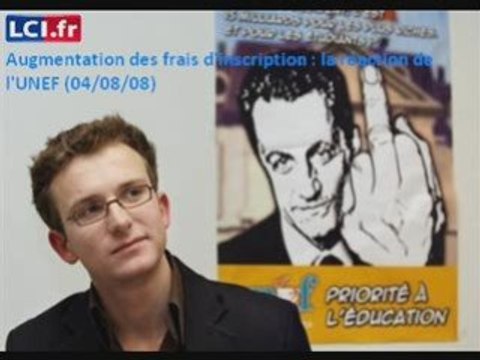 Réaction de l'UNEF à la hausse des frais d'inscription 2008