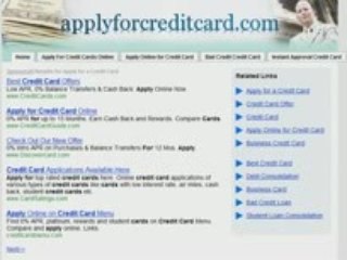 Apply For A Credit Card