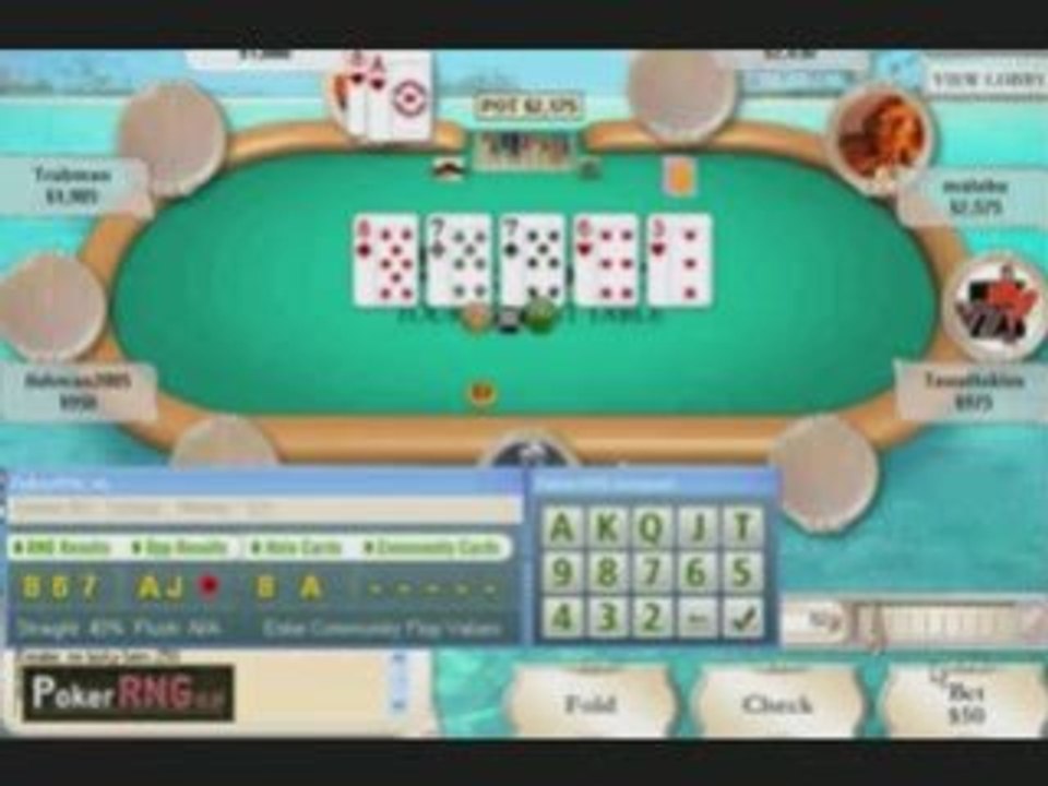 Poker,see opponents Cards and the Tablecards,before Round be