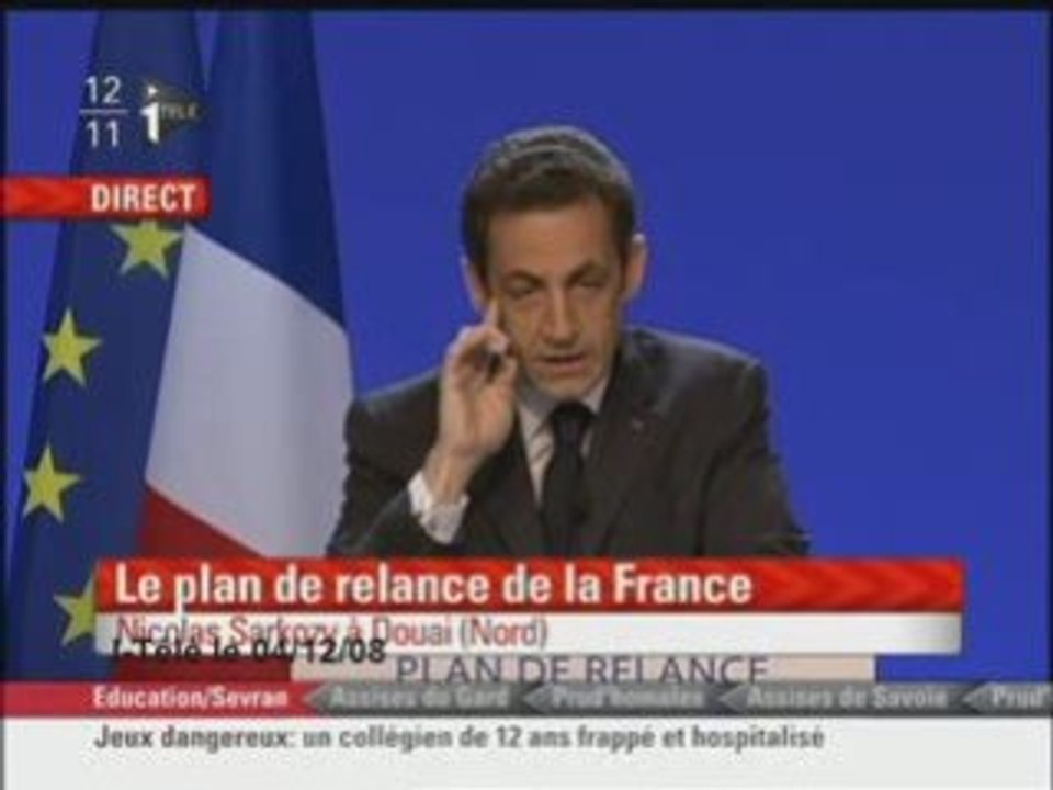 Sarkozy: plan de relance en 3 minutes chrono!