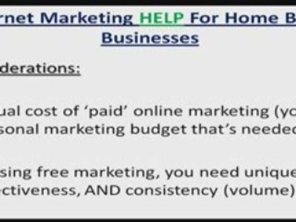 Internet Marketing Help For Network Marketing Home Business