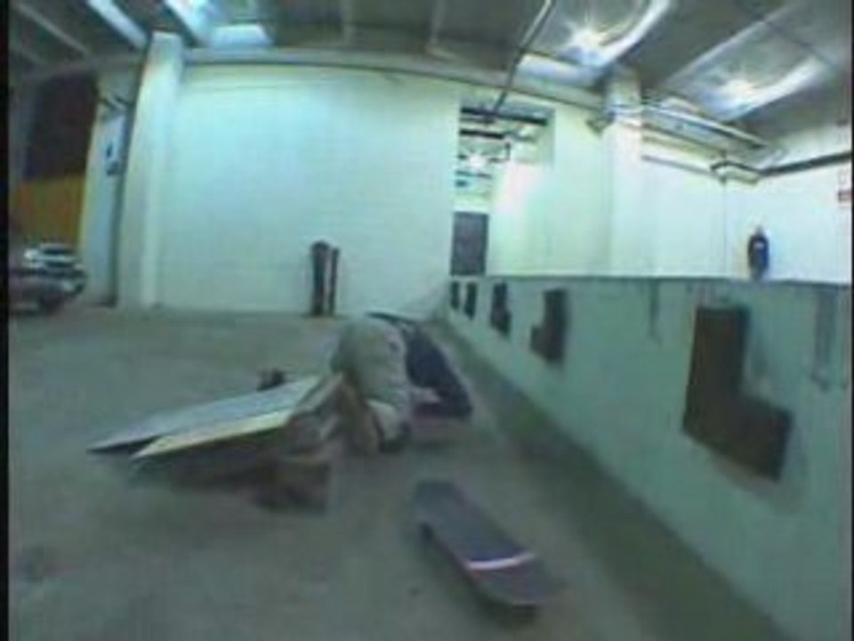 Funny looking skateboarding fall