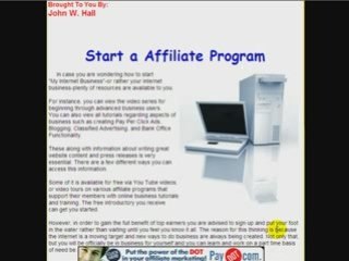 start your own affiliate program online