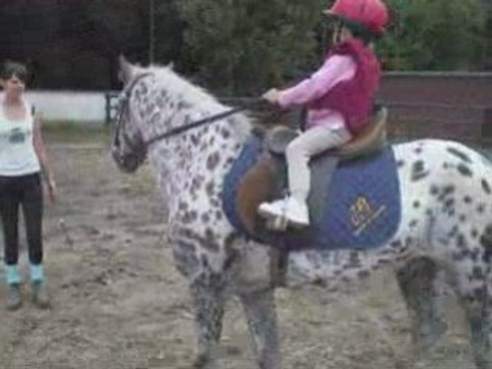 Petite fille de 3 ans qui monte a cheval