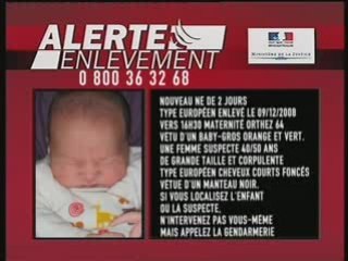 Alerte enlevement - Un bébé de 2 jours enlevé à Orthez