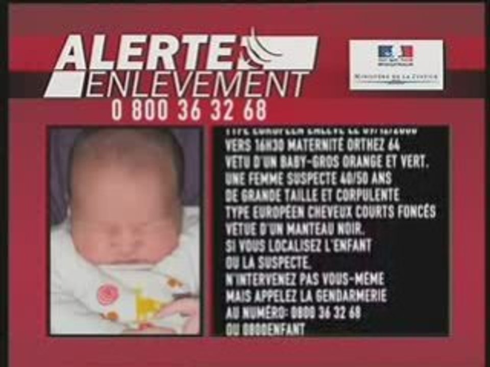 ALERTE ENLÈVEMENT : un bébé enlevé à la maternité d'Orthez