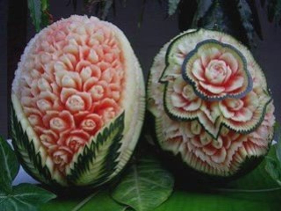 Fruit Carving - Fruit Sculptures - Esculturas em Fruta