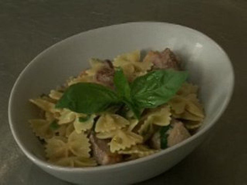 Farfalle au canard, citron et câpres