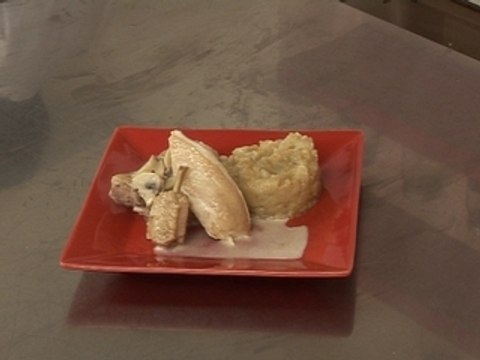 Fricassée de volaille fermière et purée de topinambour
