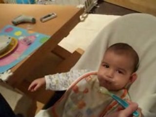 Maxime wants to play the trumpet at 6 and a half months