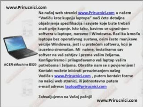 Prijenosna računala - Acer eMachines E520