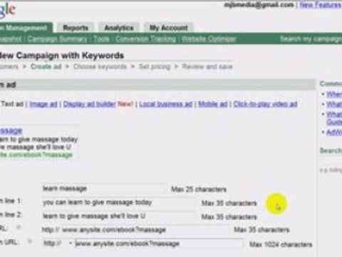 Google adwords PPC setting up your campaign