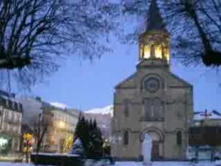 Le Square Joffre à La Bourboule en hiver