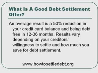 What is a good debt settlement offer? Debt reduction of 50%?
