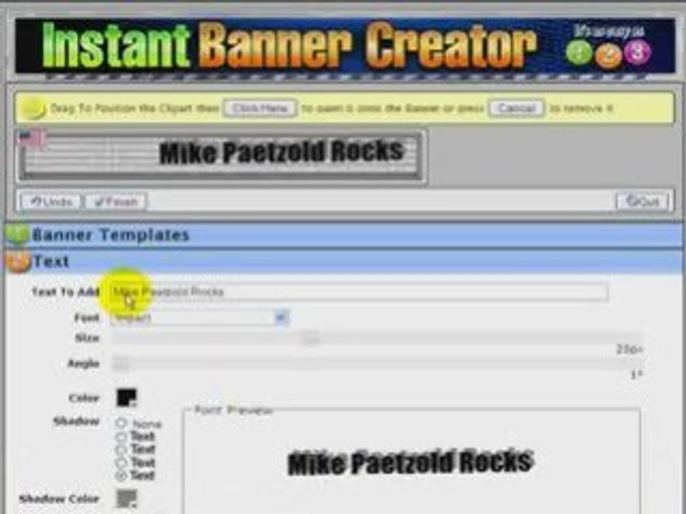 Instant banner creator