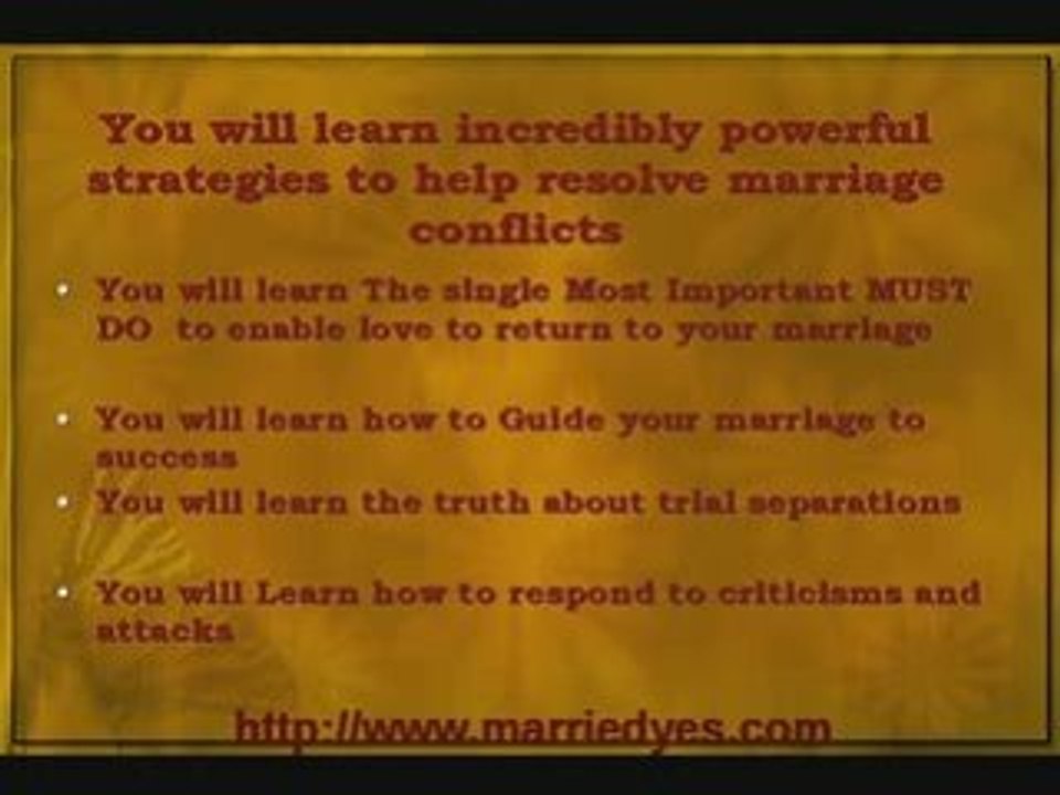 "Save your marriage" Learn how to save my marriage today.