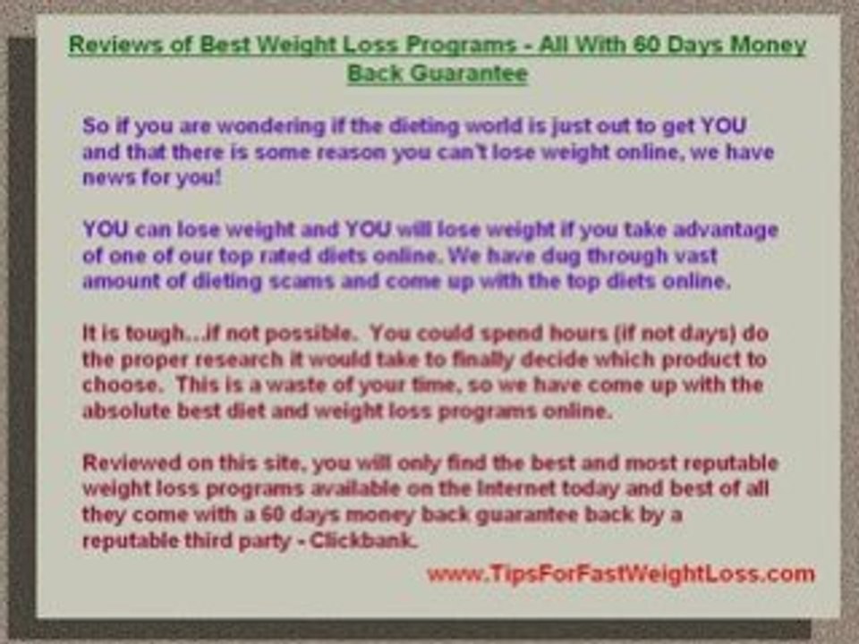 Best Weight Loss Programs Review For Best Weight Loss Plans