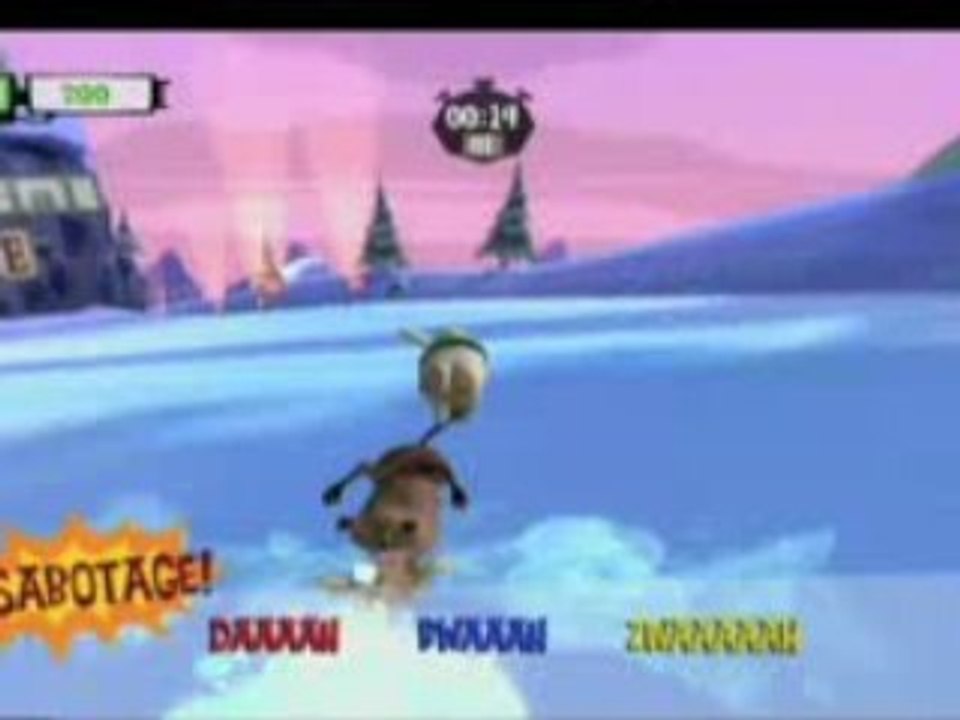 Lapins Cretins Show snow vache.