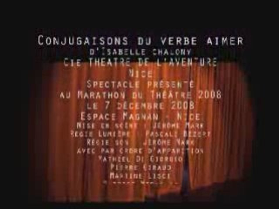Vidéo "Conjugaisons du verbe Aimer" le 7/12/08