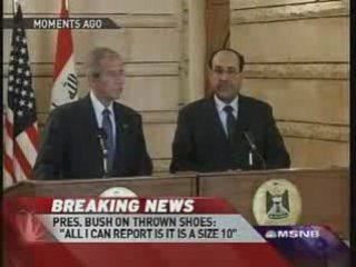 Pres. Bush Has Shoe Thrown At Him During A Speech