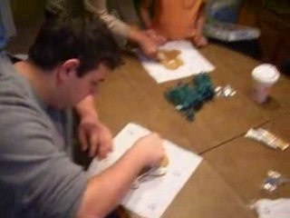 Alex, Leila, Heather, and Joe make Gingerbread men.....