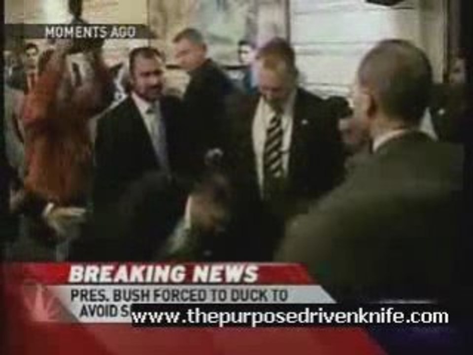 Shoes Thrown at President Bush