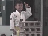 6 year old cancer survivor crushes cement blocks!