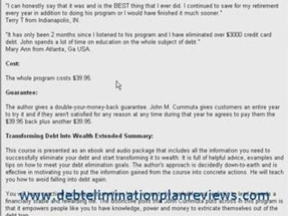 John Cummuta Transforming Debt Into Wealth System Review