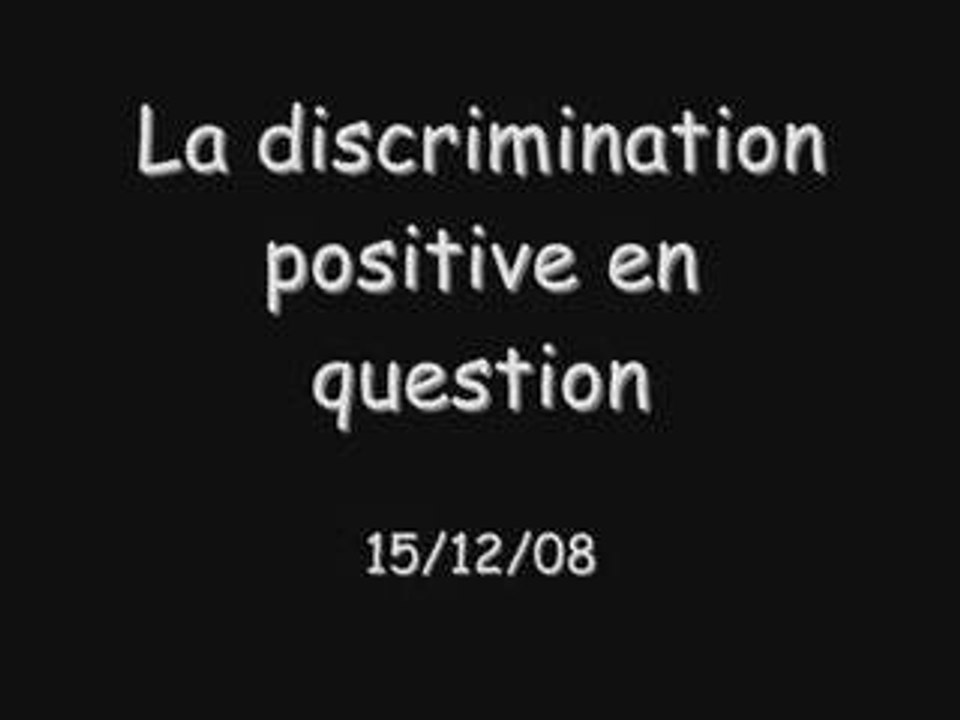 La discrimination positive en question