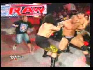 WWE RAW 15/12 The Legacy Attack Batista, and Cena saved him