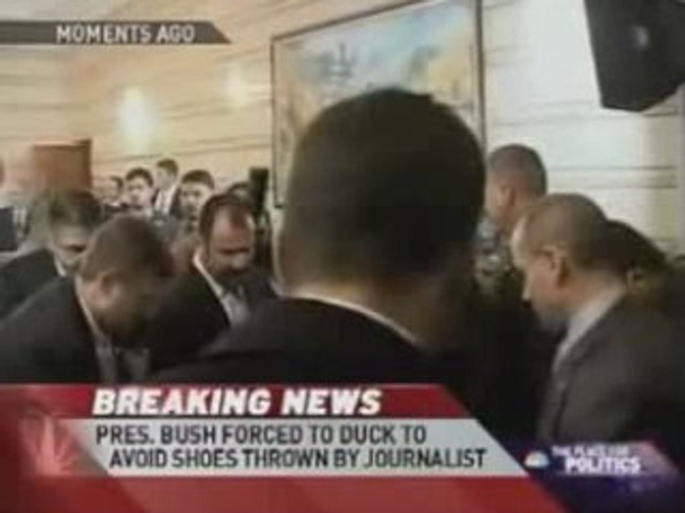2 shoes from an arab journalist thrown at President Bush