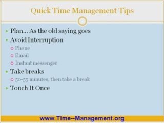 Time Management Tips - Be More Productive
