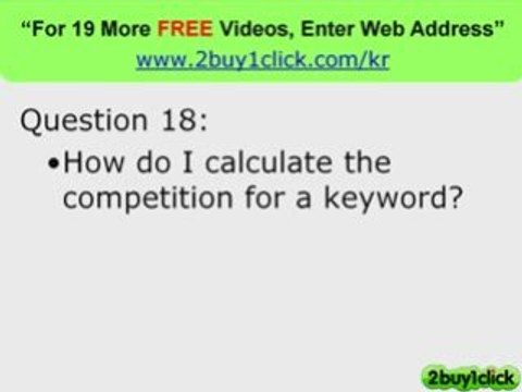 Keywords Analyzer - FREE 20 Q & A You Asked