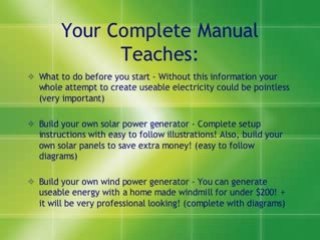 Create Solar and Wind Electricity Generator for Home