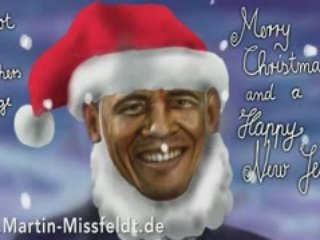 Barack Obama is NOT Santa Claus - painting by M. Missfeldt