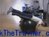 Stability ball floor reverse low back extentions