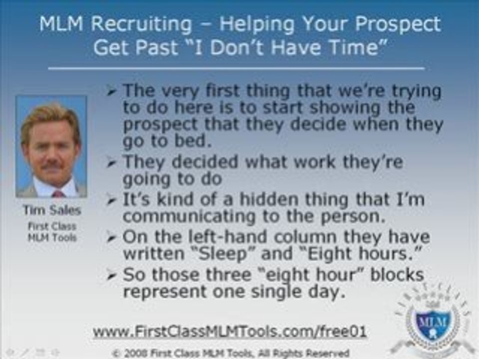 MLM Recruiting: Help Prospects Get Past "I Don't Have Time"