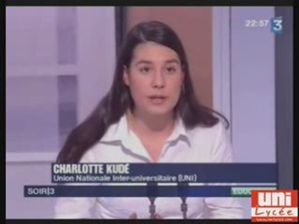 L'UNI Lycée invitée du face à face sur France 3