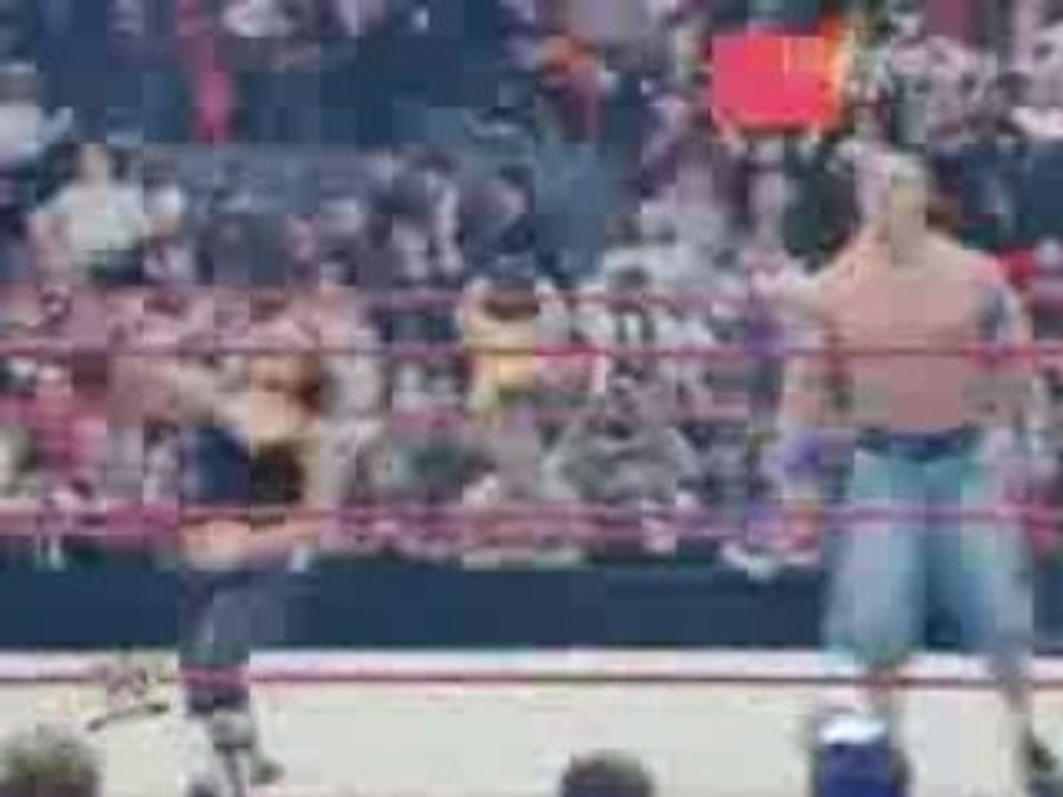 WWE Raw 12/22/08 John Cena and Trish Stratus vs Glamarella 2