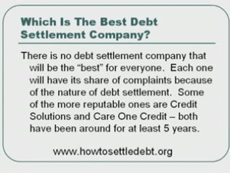 What is the best debt settlement service to use?