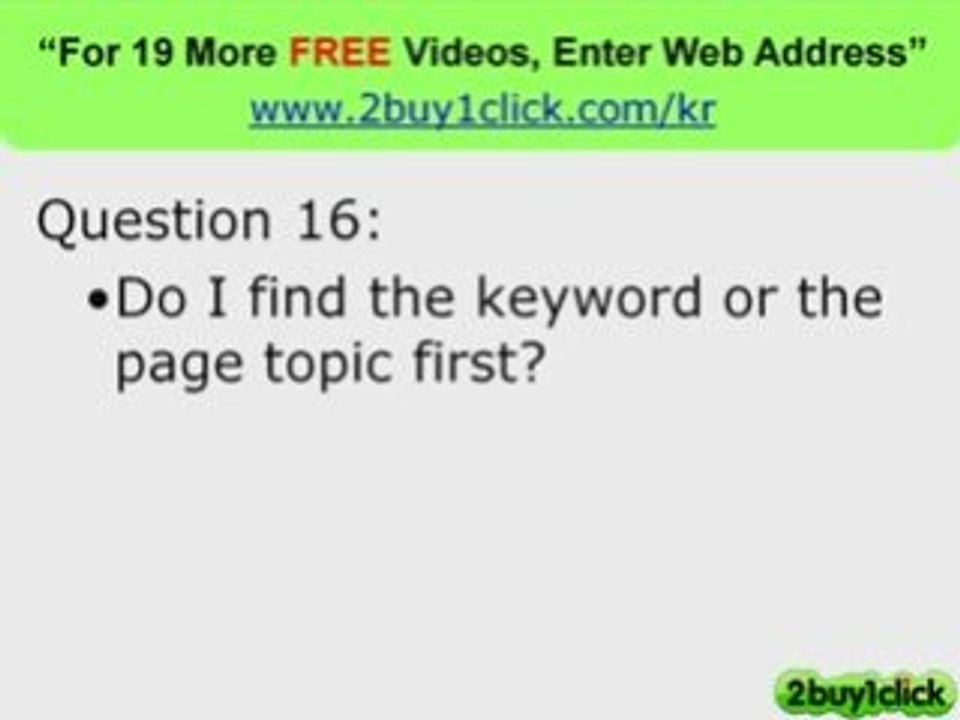 High Paying Keywords - FREE Top 20 Q&A