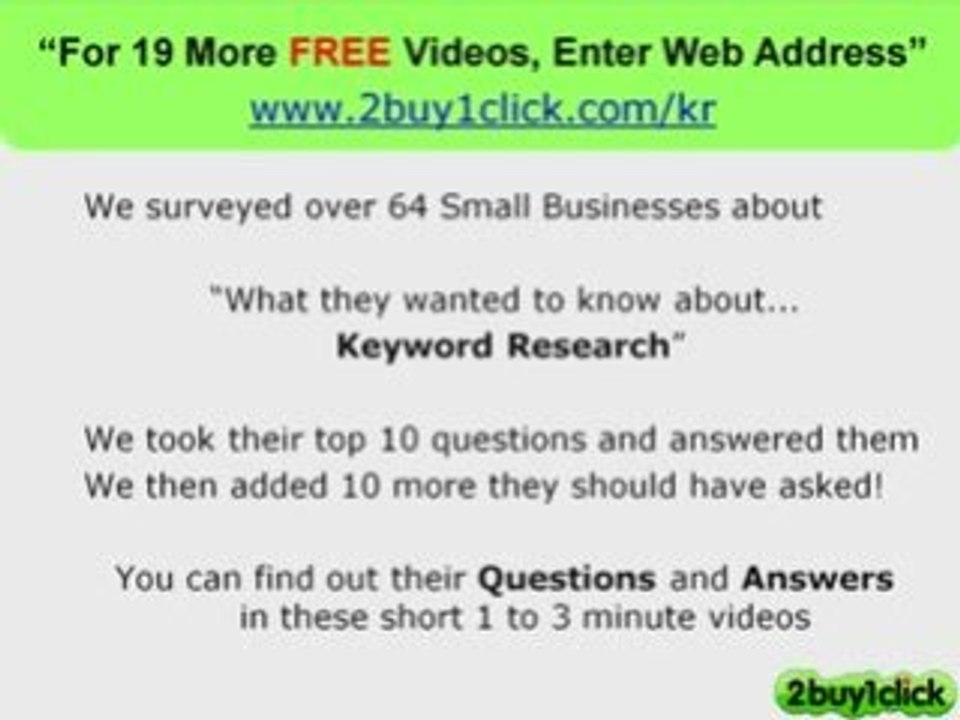 High Paying Keywords - FREE 20 Q & A You Asked