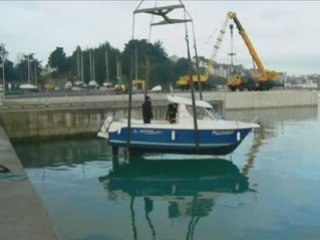 mise à l'eau d'un bateau