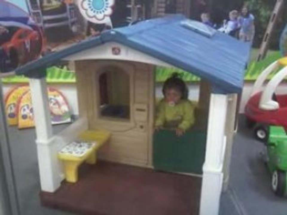 Elizabeth is playing in the children's house
