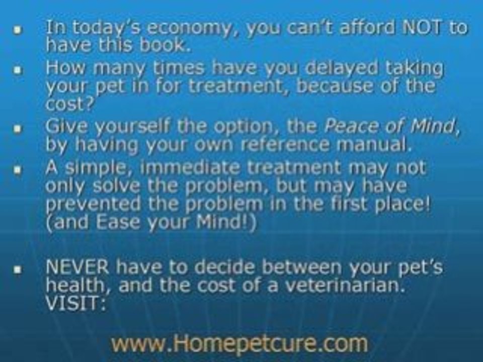 Venice, Fl: You can heal your sick Pet at home