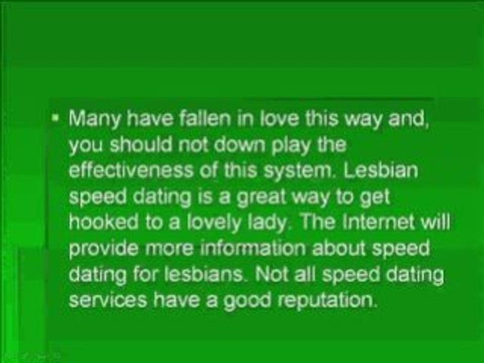 Lesbian Speed Dating Services