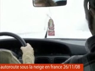 autoroute de la  france sous la neige 2008